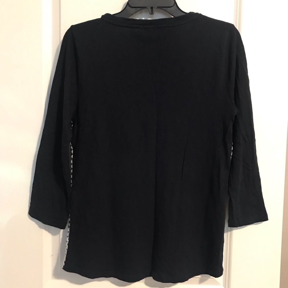 Embroidered J. Crew Top Navy Blue sz M - Picture 4 of 5